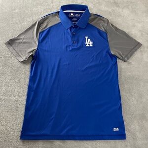 Los Angeles LA Dodgers MLB Blue Gray TX3 Cool Performance Polo Shirt Men’s Large